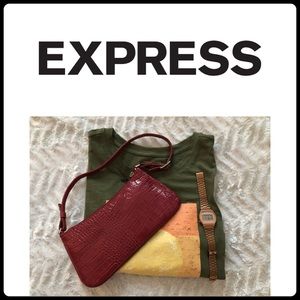 EXPRESS Small Leather Shoulder Bag - Red